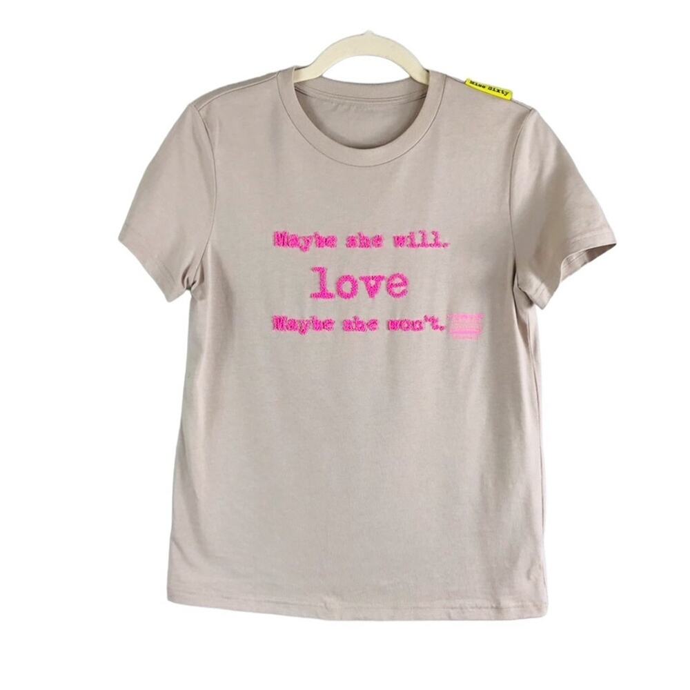 MISS SIXTY x WRLDSMTH Beaded Limited Edition T-Shirt Sz 2 Pink Fairy Boho Y2K